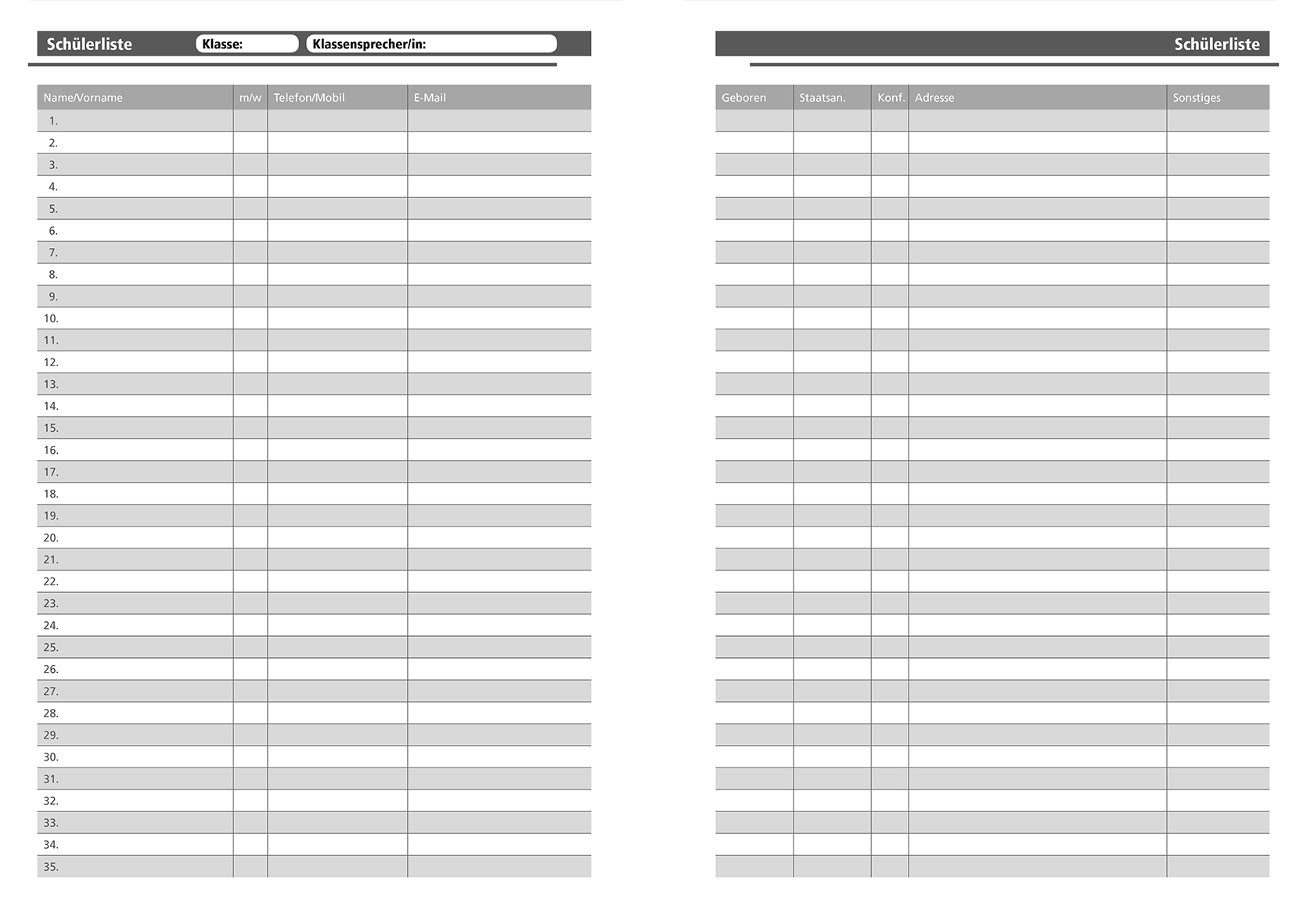Schüler Liste